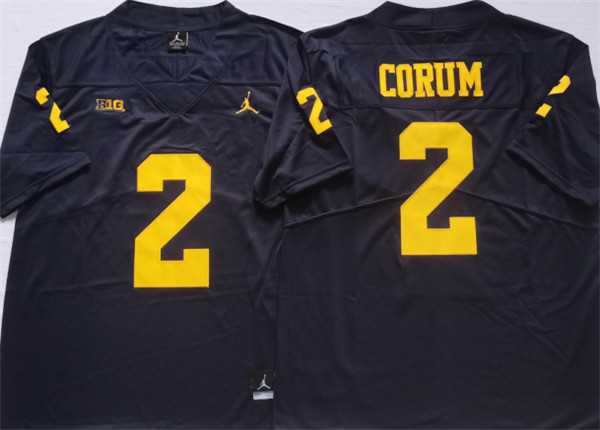 Mens Michigan Wolverines #2 CORUM Blue Stitched Jersey